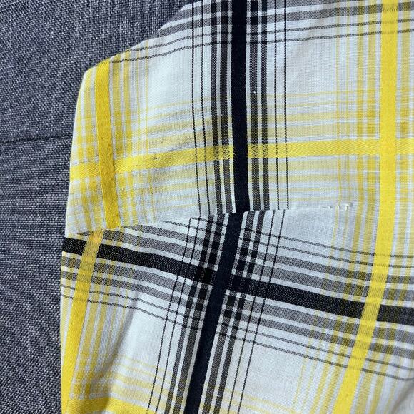 Serbin Golfer Dress Women Small* Black White Yellow Plaid Pleated Belted - Picture 10 of 10